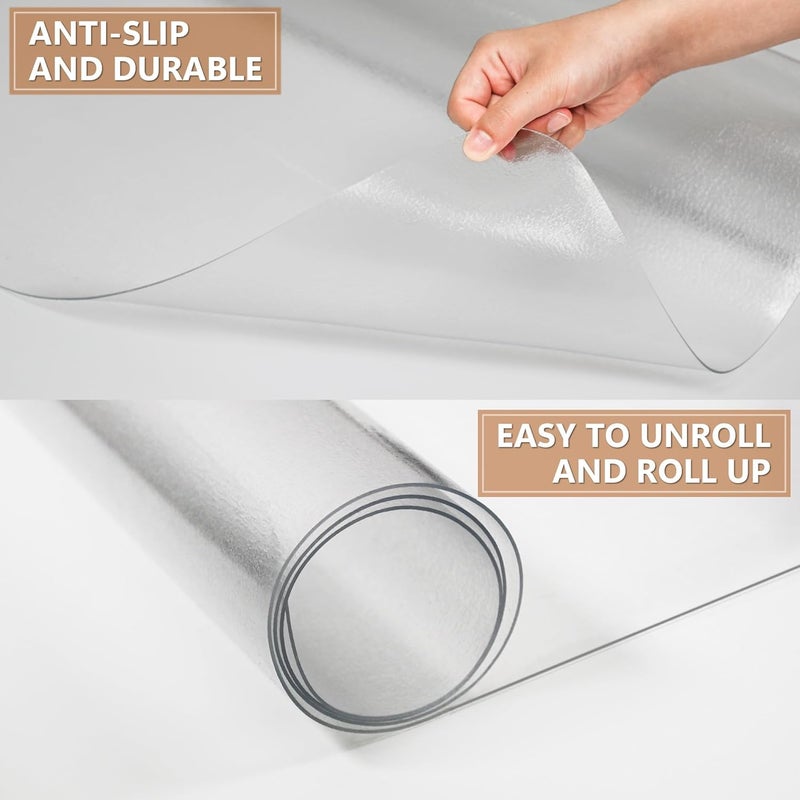 HOMEK Large Office Chair Mat for Hardwood Floor- 46" x 72" Clear Computer Desk Chair Mat for Hard Wood/Tile Floors, Easy Glide Plastic Mat for Under Office Chairs on Hardwood for Work & Home - Image 4